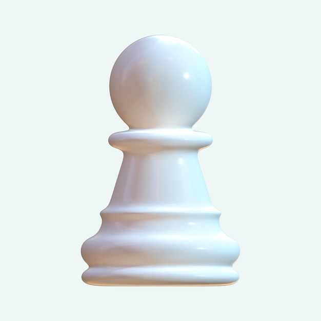 Piłka szachowa biała 3D Render PNG