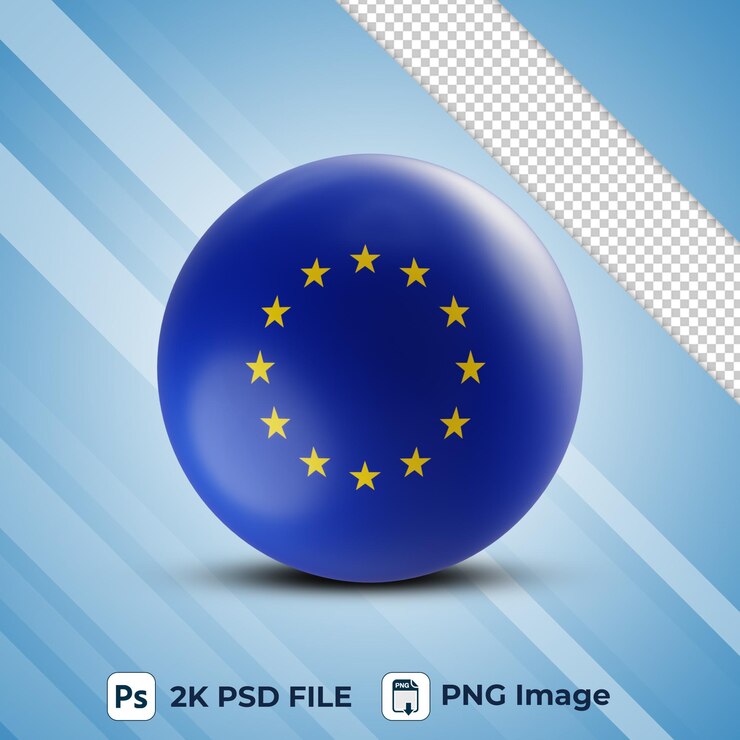 piłka z europejską flagą
