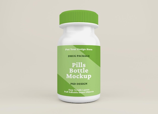 Pill bottle mockup isolated