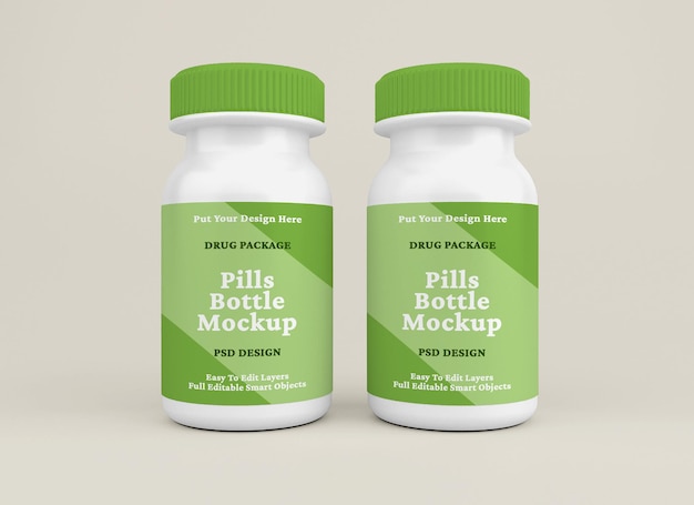 Pill bottle mockup isolated