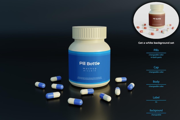 PSD pill bottle mockup