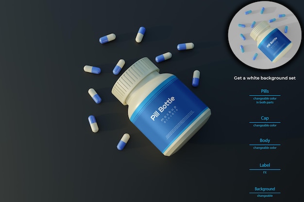 PSD pill bottle mockup