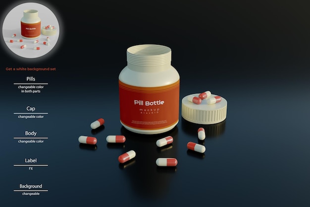 PSD pill bottle mockup