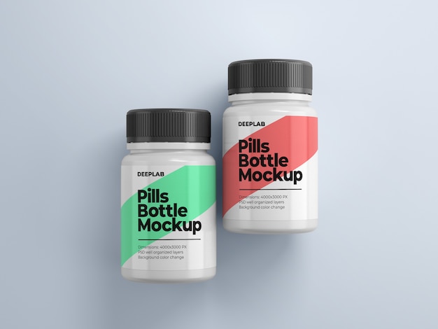 PSD pill bottle with editable design mockup psd