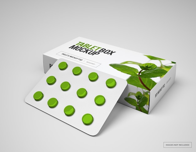 Mockup di portapillole con pagnotte di compresse