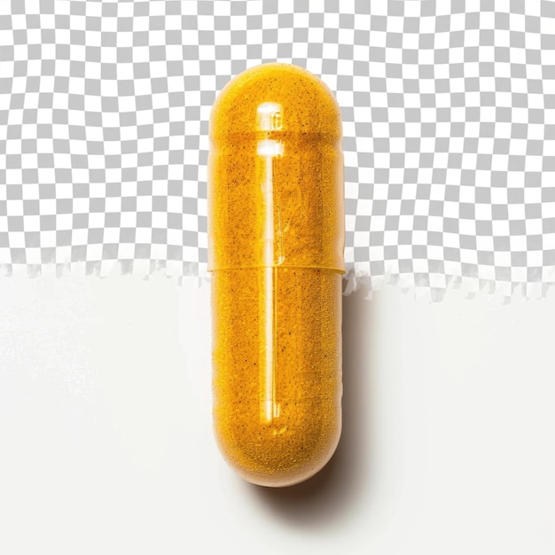 PSD a pill with a yellow pill on a checkered background