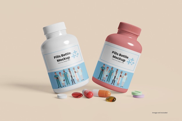 PSD pillen fles mockup