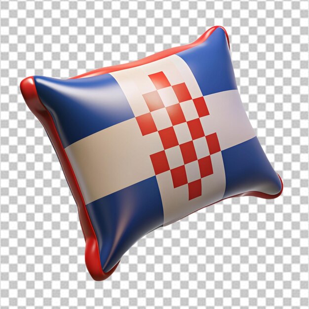 PSD pillow made with croatia isolated on transparent background