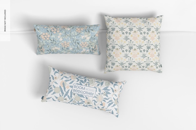 PSD pillow set mockup top view