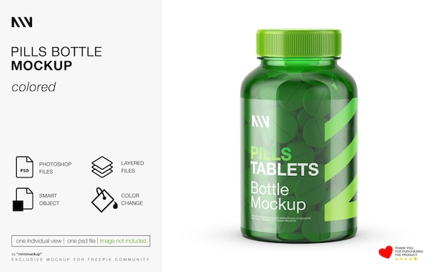 PSD pills bottle mockup