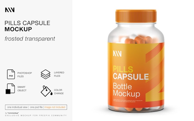 PSD pills bottle mockup