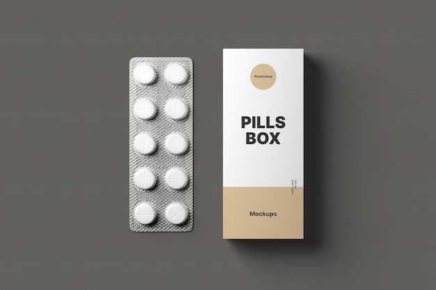 Pills Box Mockup Top View