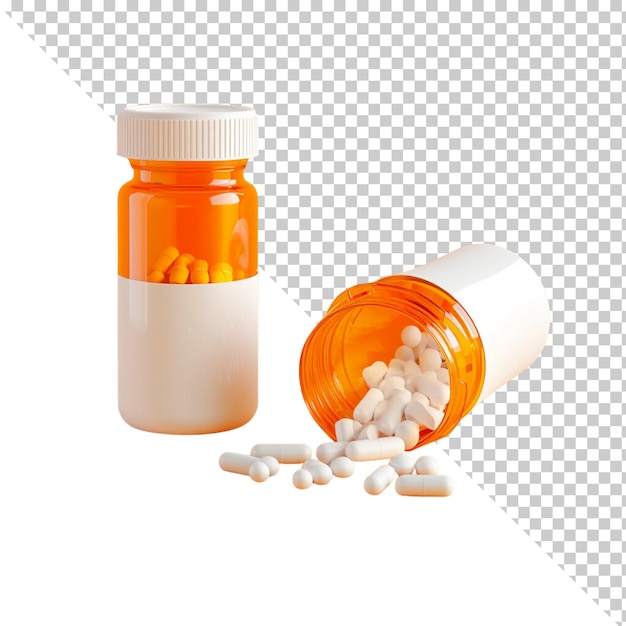 pills isolated on transparent background