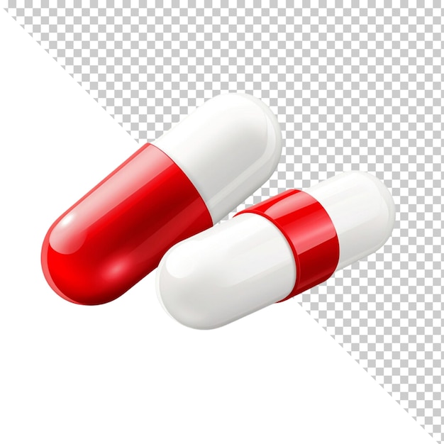 Pills isolated on transparent background