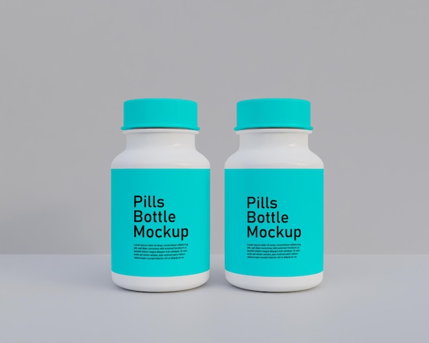 PSD pills medicine bottle mockup