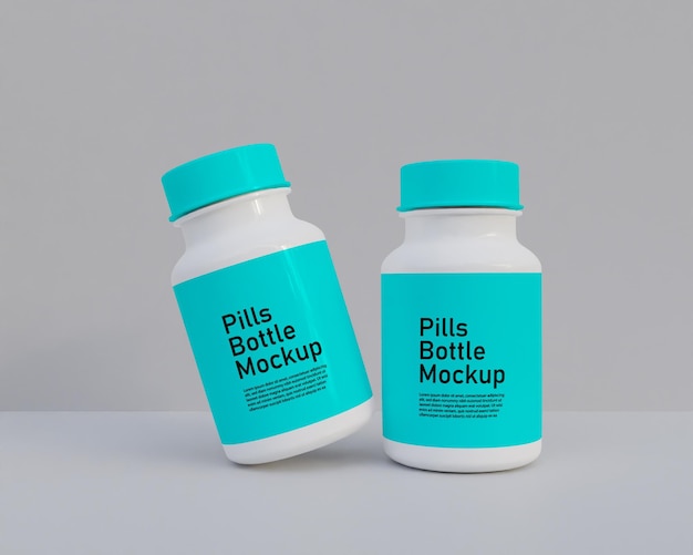 PSD mockup di bottiglia di medicina pillole