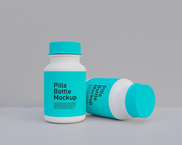 Mockup di bottiglia di medicina pillole