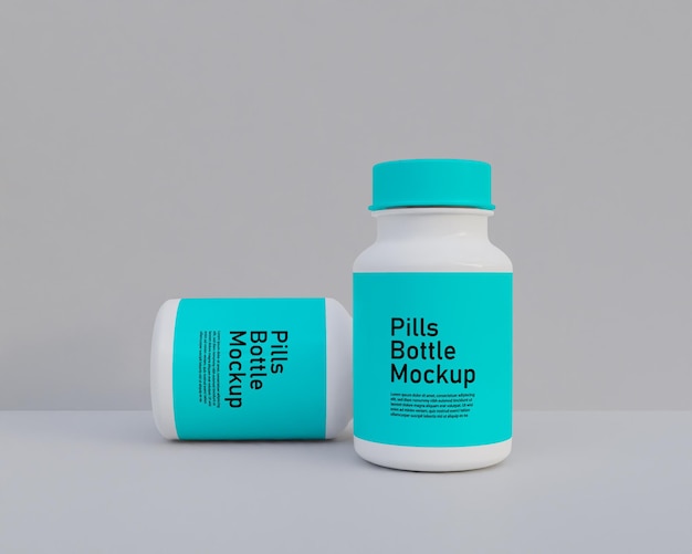 Mockup di bottiglia di medicina pillole