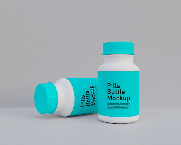 PSD pills medicine bottle mockup