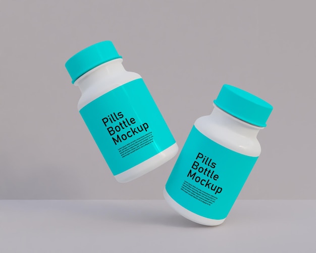 Pills medicine bottle mockup