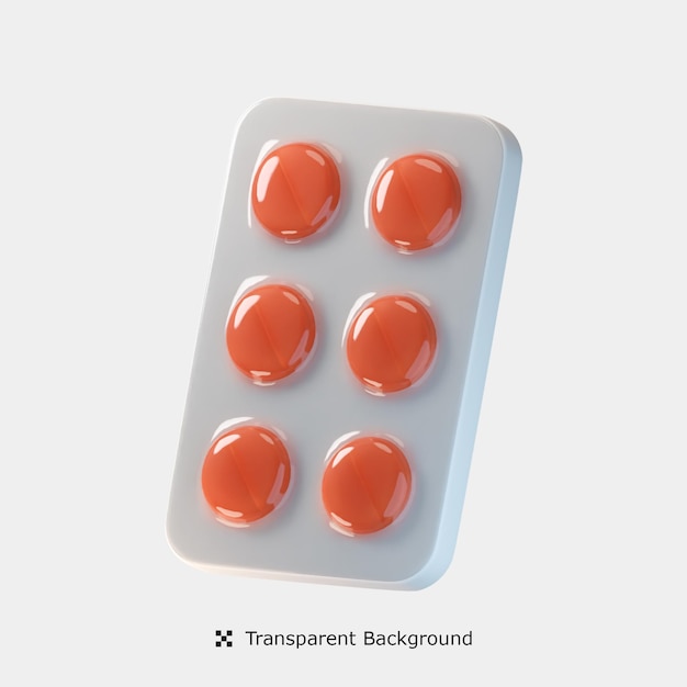 Pills pack 3d icon illustration