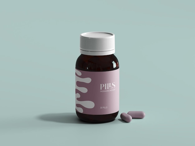 PSD pills packaging mockup