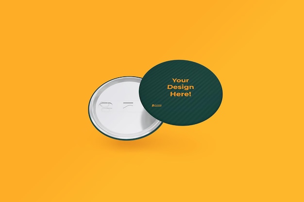 PSD mockup di badge pin