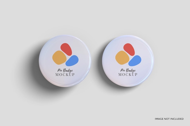 PSD mockup di badge pin