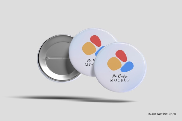 PSD mockup di badge pin