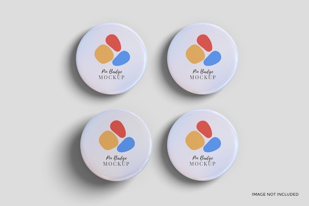 PSD mockup di badge pin