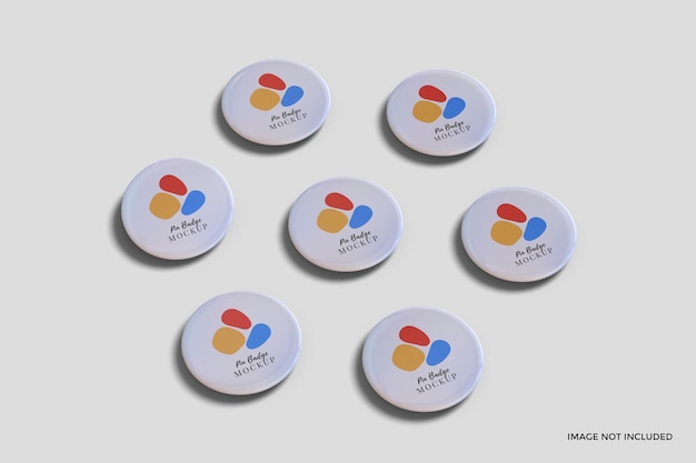 PSD mockup di badge pin