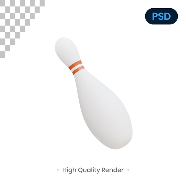 PSD pin bowling 3d render illustration premium psd