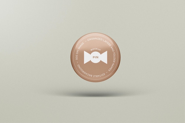 Pin Button Badge Mockup Design With Editable Background