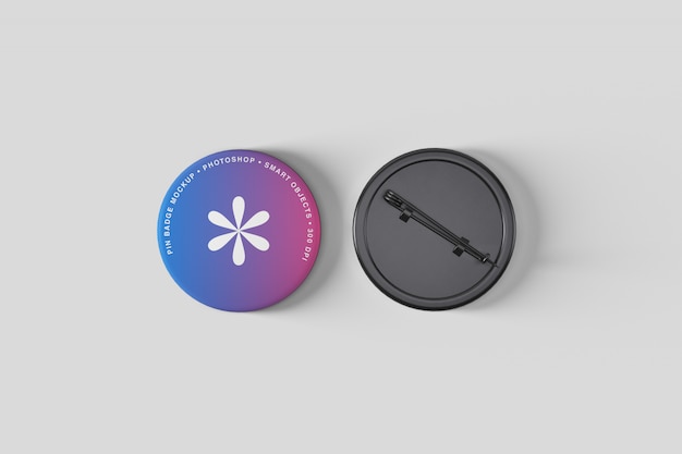 PSD pin button badge mockup