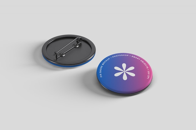 PSD pin button badge mockup