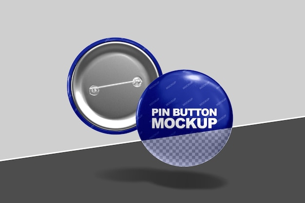 Premium PSD | Pin button mockup