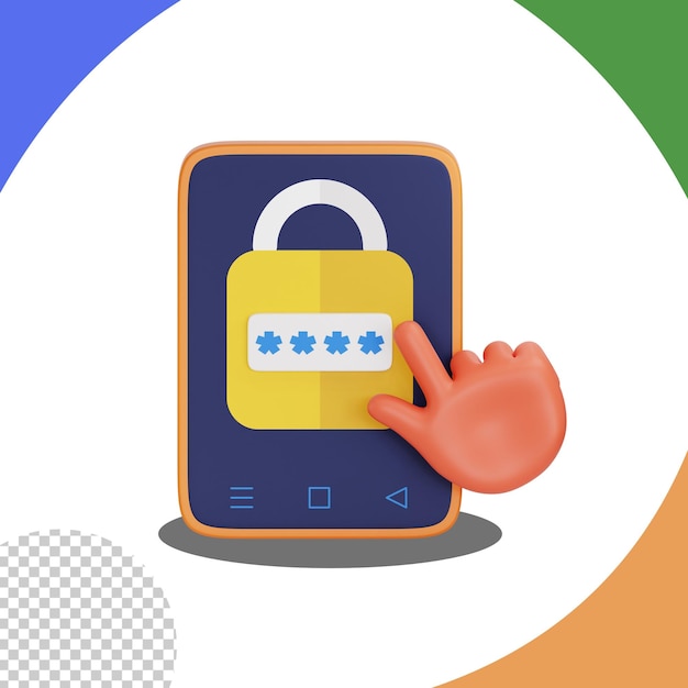 PIN-code 3D-pictogram Betalingspictogram 3D-weergave