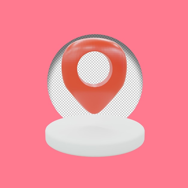 Pin kaartpictogram 3d render illustratie