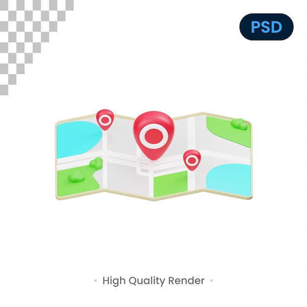 PSD pin locatie 3d-pictogram premium psd