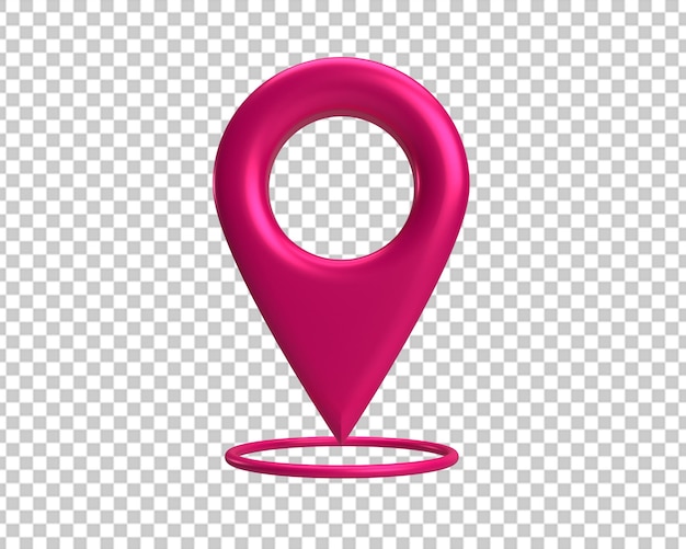 PSD pin locatie kaart pictogram 3d roze wijzer teken