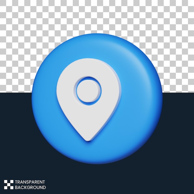 Pin location 3d icon illustration