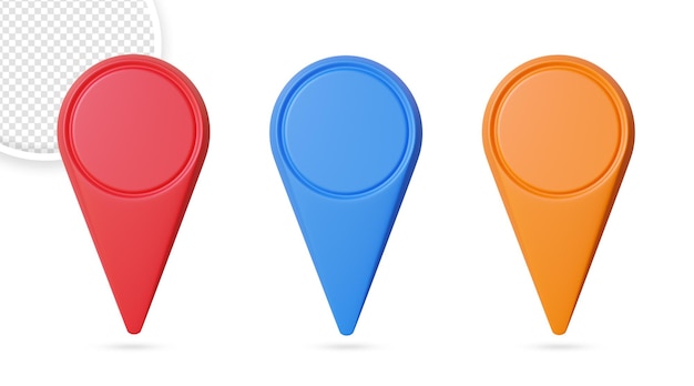 Pin location icons modern map markers isolated