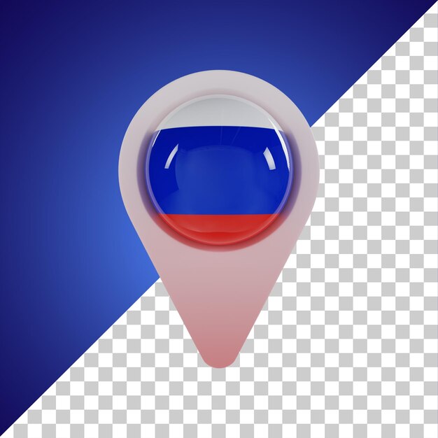 PSD pin okrągła flaga rosji renderowania 3d