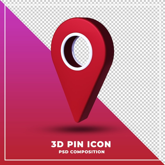 PSD pin pictogram geïsoleerd 3d-ontwerp rendering