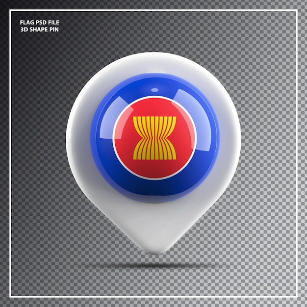 PSD pin ronde vlag van asean element