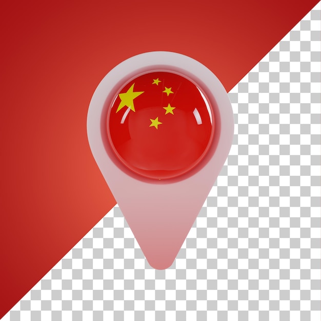 PSD pin ronde vlag van china 3d-rendering