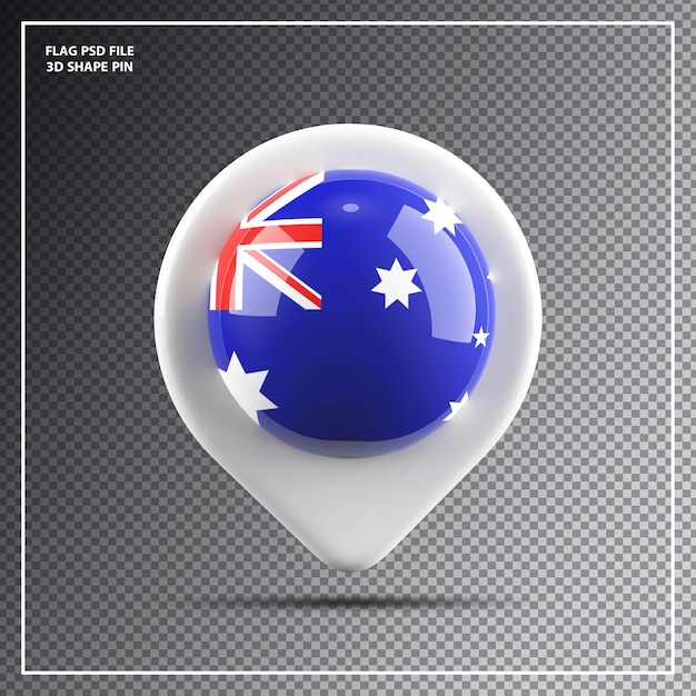 PSD pin round flag of australia element