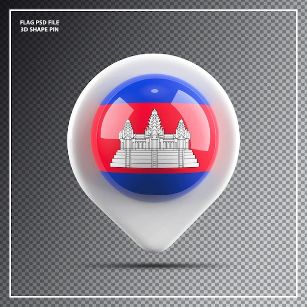 PSD pin round flag of cambodia element