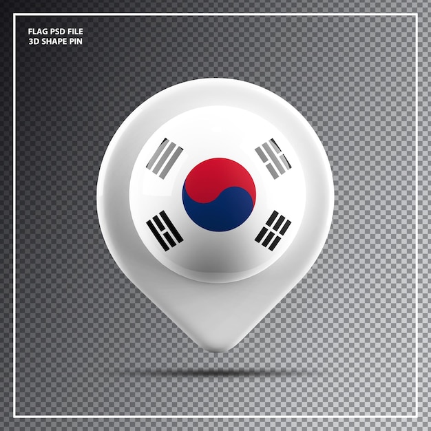 PSD pin round flag of south korea element