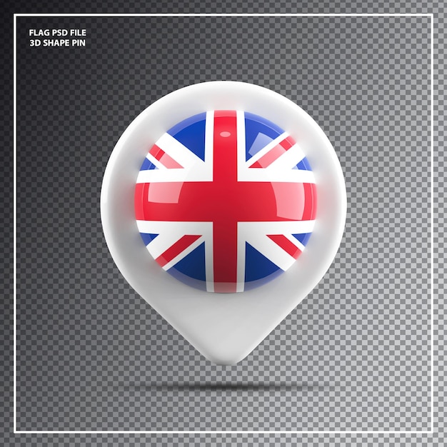 PSD pin round flag of the united kingdom element